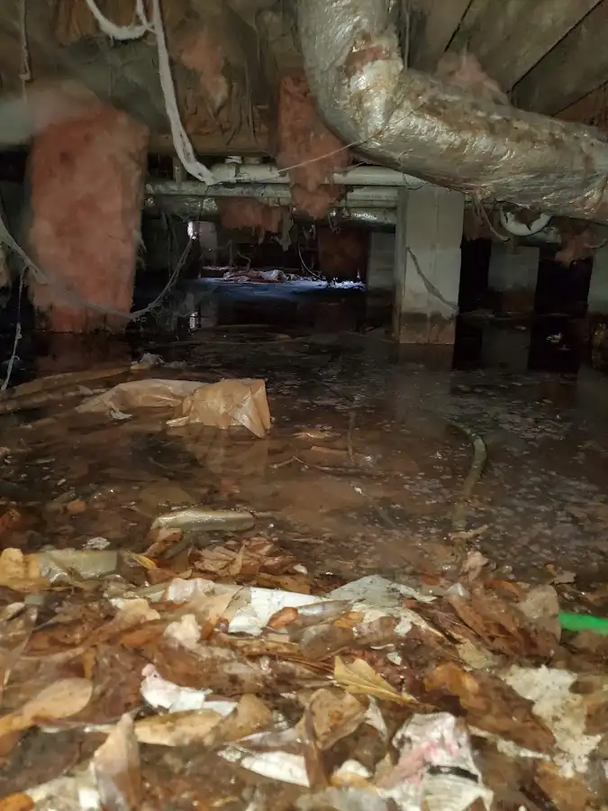 Crawl space flood assessment for Commercial Water Damage Restoration in Gloucester